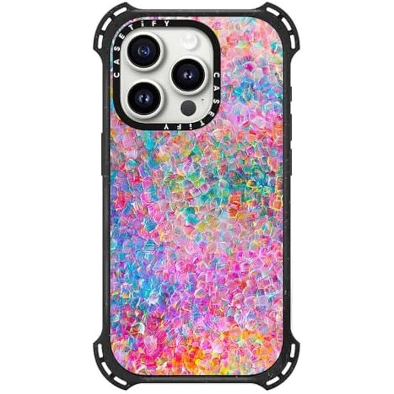 Casetify Bounce iPhone 15 Pro Case 【6X Military Grade Drop Tested / 21.3ft Drop Protection/Compatible with Magsafe】 - My Neon Summer - Triple Black - Image 3