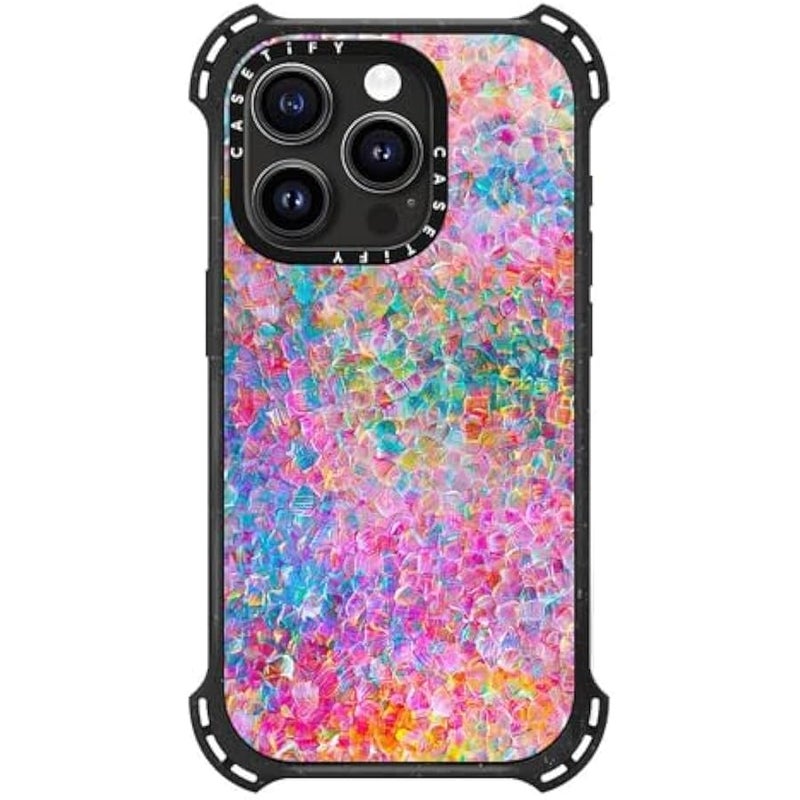 Casetify Bounce iPhone 15 Pro Case 【6X Military Grade Drop Tested / 21.3ft Drop Protection/Compatible with Magsafe】 - My Neon Summer - Triple Black - Image 4