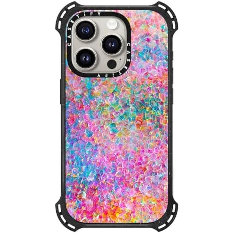 Casetify Bounce iPhone 15 Pro Case 【6X Military Grade Drop Tested / 21.3ft Drop Protection/Compatible with Magsafe】 - My Neon Summer - Triple Black - Image 1