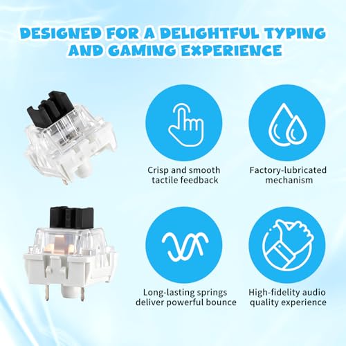 Zyghjort Keyboard Switches, 50 Pcs 3 PIN Black Keyboard Clicker Replacement Dustproof Keyboards Switch for Most Gaming Keyboards - Image 5