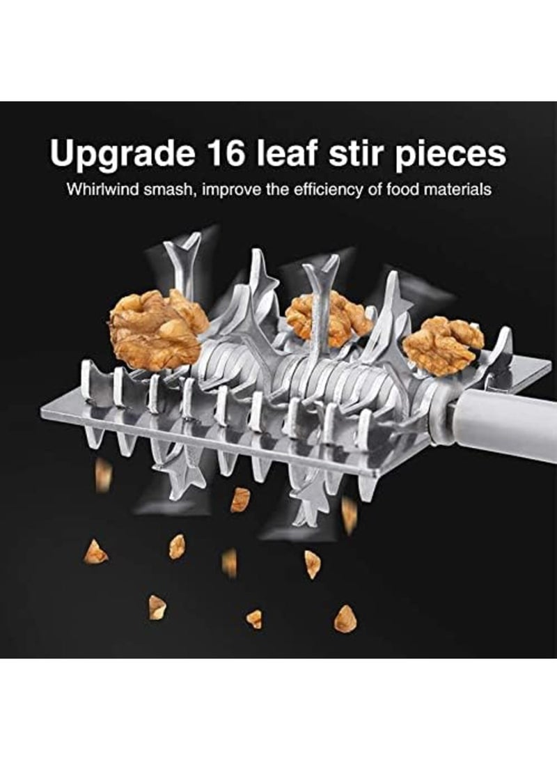 SYOSI مطحنة مكسرات يدوية، مفرمة طعام بيد لفرم جميع المكسرات، الجوز، الجوز الأمريكي، قاطع ثوم ومبشرة طعام، خلاط محمول، أداة مطبخ مدمجة للاستخدام المنزلي (رمادي) - Image 5