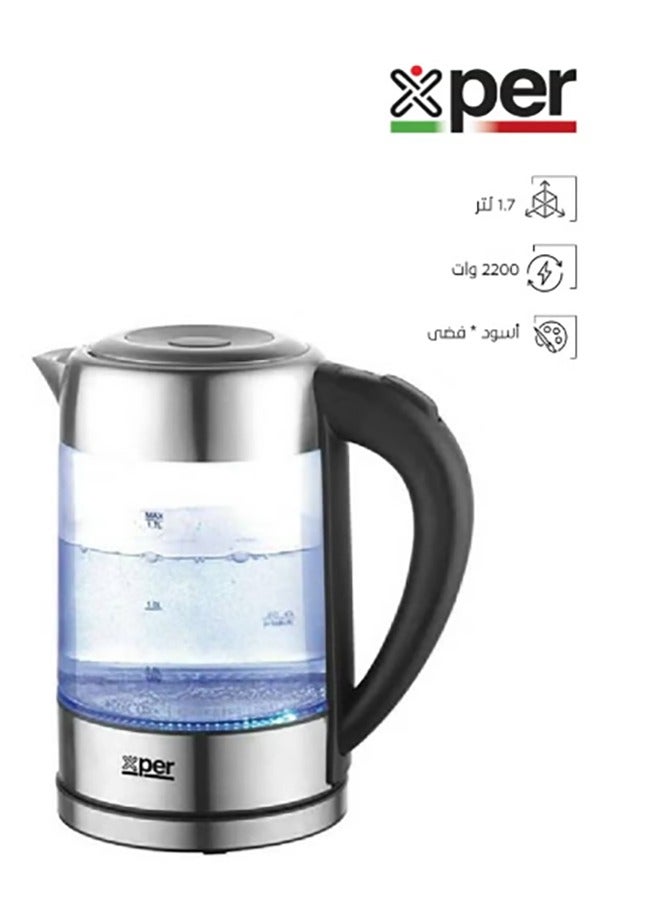 XPER Glass Kettle 2200W 1.7L,with LED Light | XPK-GM19 - Image 1