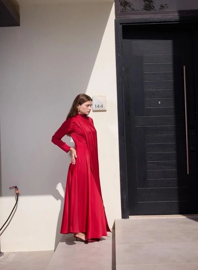 Ashita Fernandes  Petalia Draped Silk Sateen Maxi Dress for Women | Best Price UAE