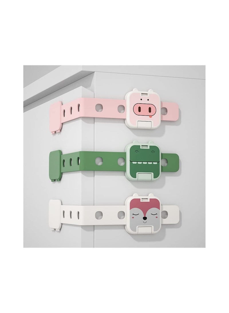 Captaintech Adjustable Child Safety Locks, Colorful Child Safety Cupboard Locks, Baby Cabinet Locks for Cabinets, Drawers, Appliances, Closet, Dressers, Microwave Ovens, Fridge No Tools Needed(15 Pcs ) - Image 1