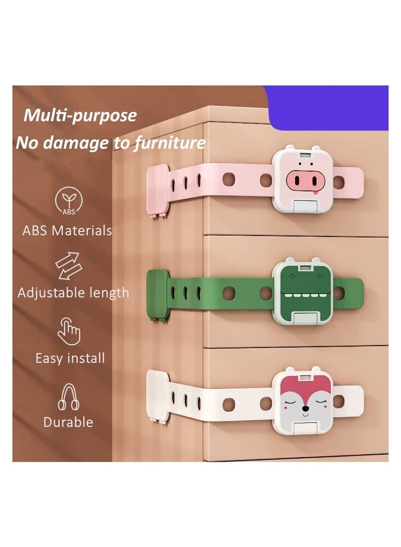 Captaintech Adjustable Child Safety Locks, Colorful Child Safety Cupboard Locks, Baby Cabinet Locks for Cabinets, Drawers, Appliances, Closet, Dressers, Microwave Ovens, Fridge No Tools Needed(15 Pcs ) - Image 2