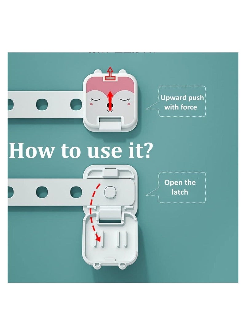 Captaintech Adjustable Child Safety Locks, Colorful Child Safety Cupboard Locks, Baby Cabinet Locks for Cabinets, Drawers, Appliances, Closet, Dressers, Microwave Ovens, Fridge No Tools Needed(15 Pcs ) - Image 3