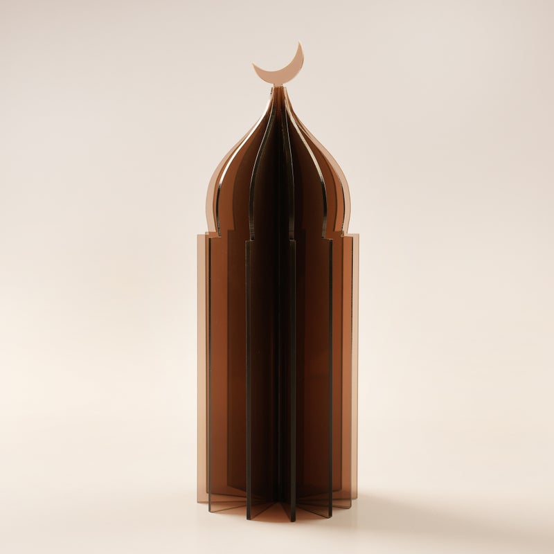 THE LUCERNA Lucerna accent acrylic Ramadan decorative piece, brown 10*10*32cm - Image 1