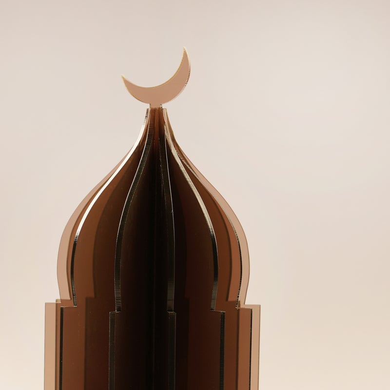 THE LUCERNA Lucerna accent acrylic Ramadan decorative piece, brown 10*10*32cm - Image 2