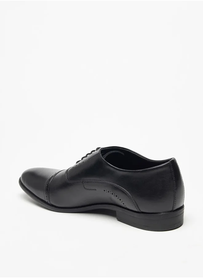 دوتشيني Men's Solid Lace-Up Derby Shoes