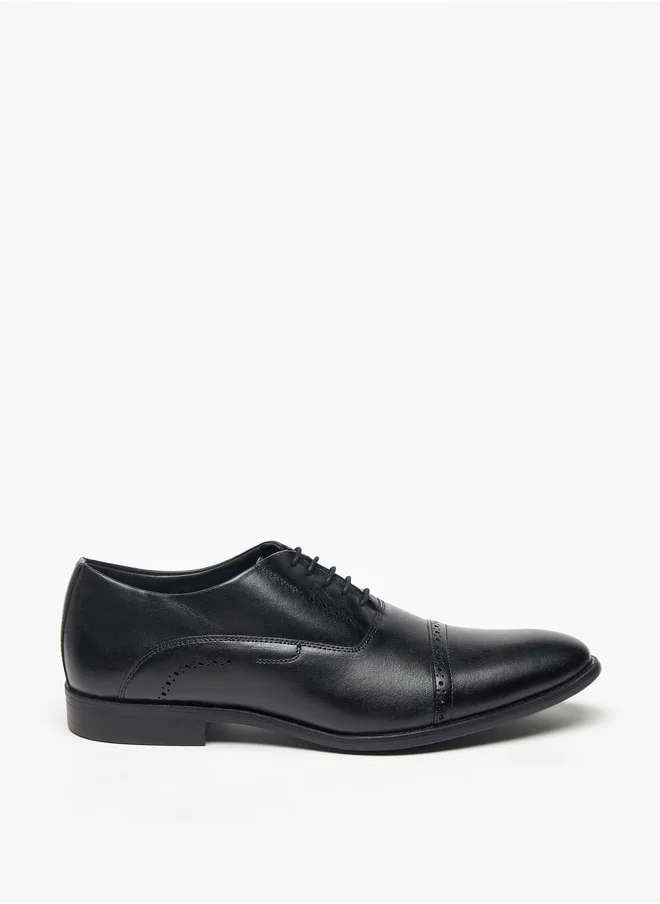 دوتشيني Men's Solid Lace-Up Derby Shoes