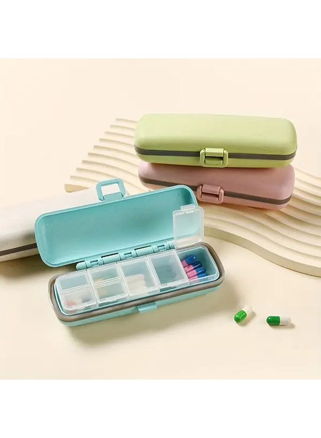 Pink 7-Day Mini Pill Organizer Portable Travel Case Container - Image 2