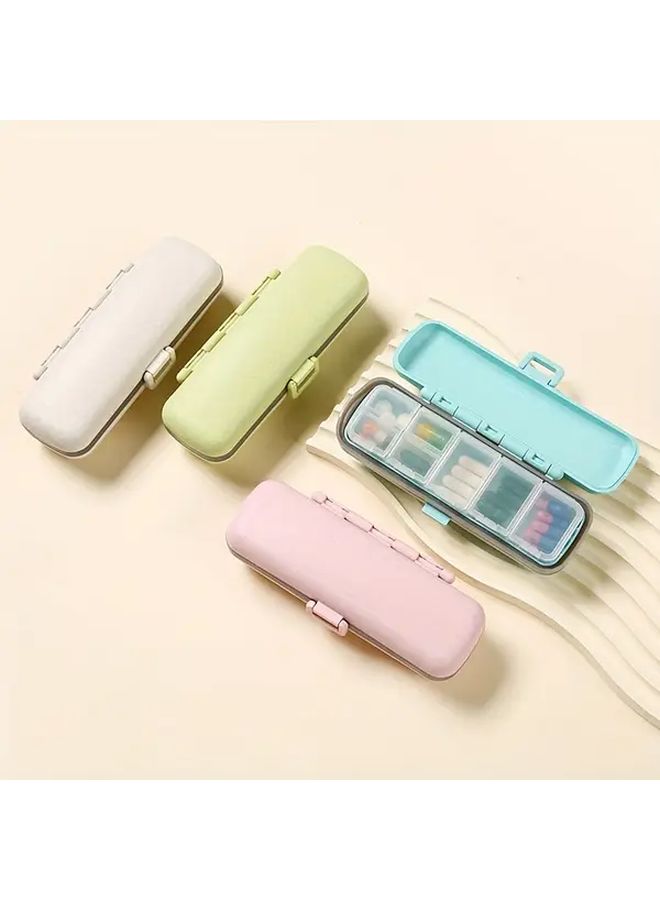 Pink 7-Day Mini Pill Organizer Portable Travel Case Container - Image 1