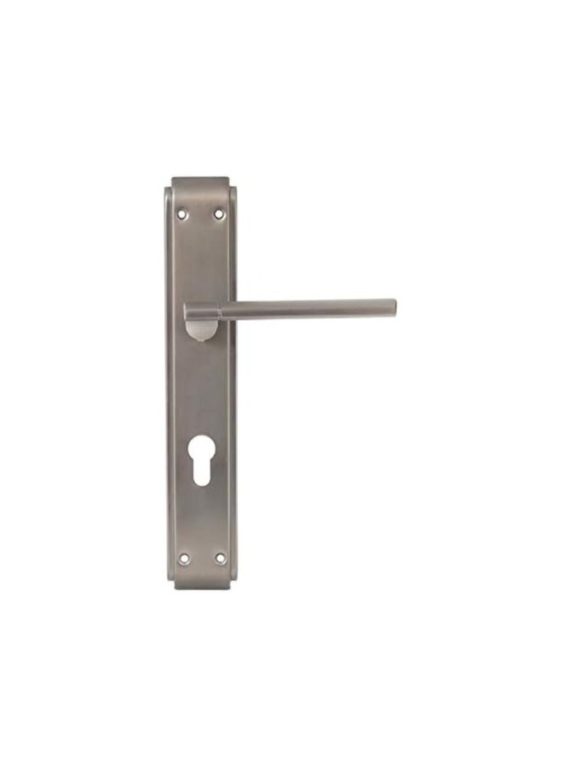 KNP KNP Aluminium Door Handle, Handle Lock Set for Door, Bathroom, Bedroom, Living Room Latch Set for Interior Doors Grey 