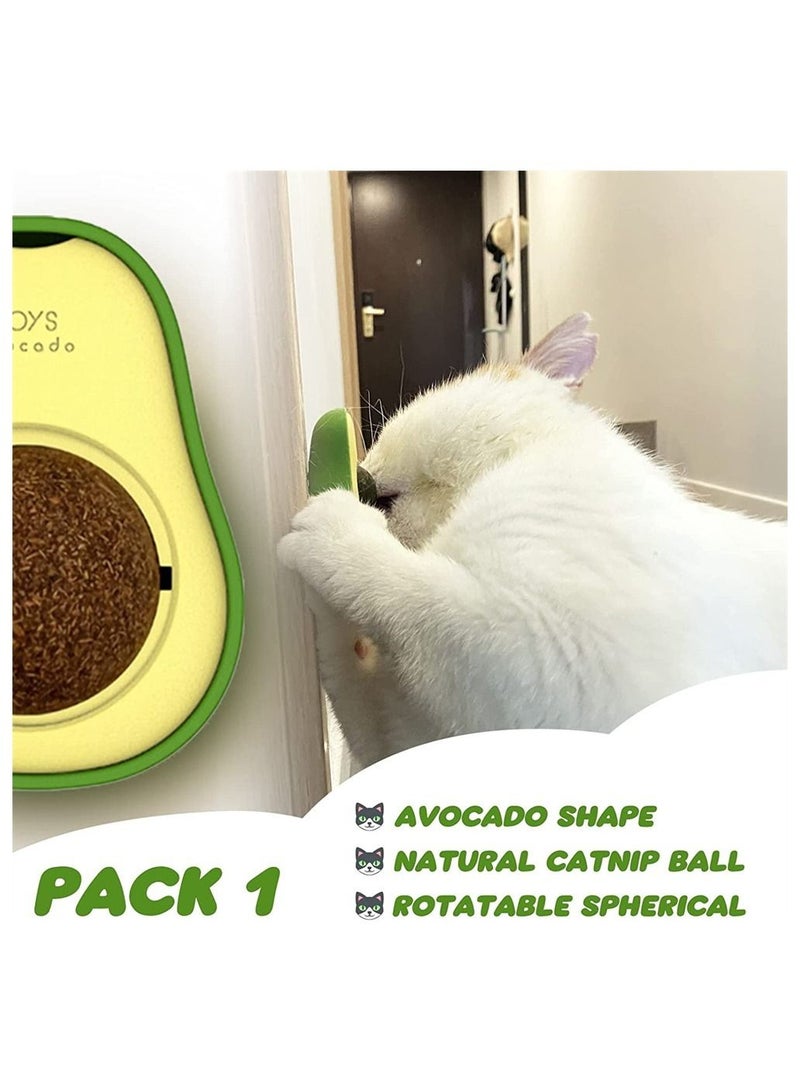 3-Pack Catnip Wall Ball, Catnip Squash Edible Cat Toys Cat Lick Ball Teeth Cleaning Catnip Toys for Cats and Kittens, Natural, Pure, Effective, Fun and Engaging Play, Rotatable Indoor Cat Toy