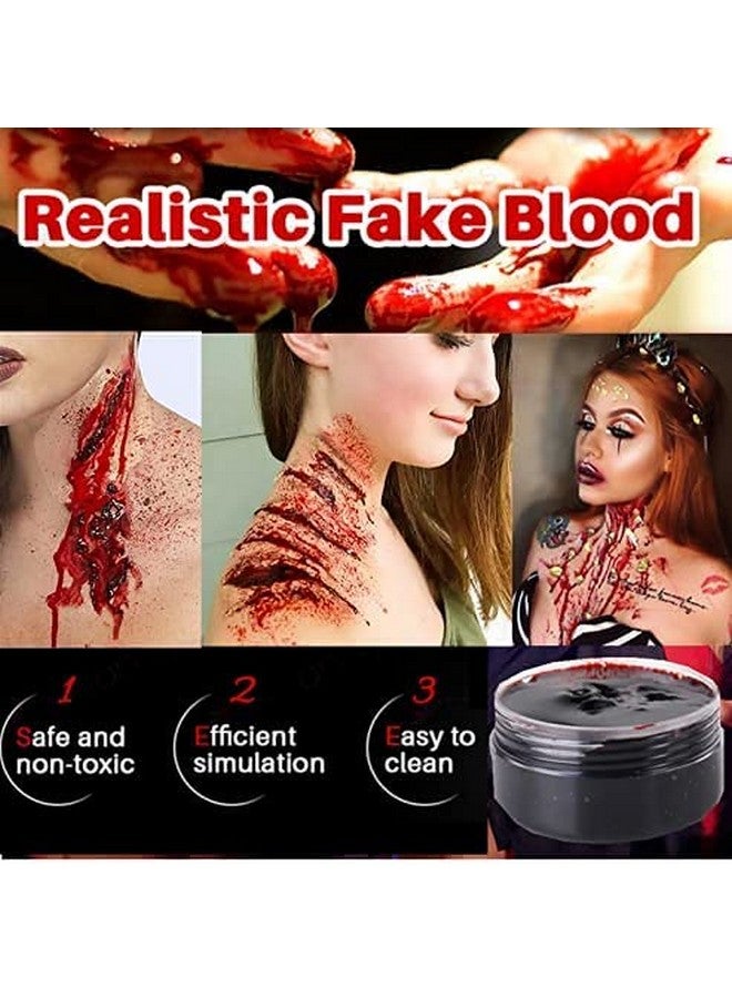 Mysense Liquid Latex Scar Wax Sfx Makeup Kit For Fake Scars Wounds Burns With 6 Color Bruise Wheel Face Body Paint Stage Blood Coagulated Blood Gel And Spatula Sponges Qtips  - Image 5