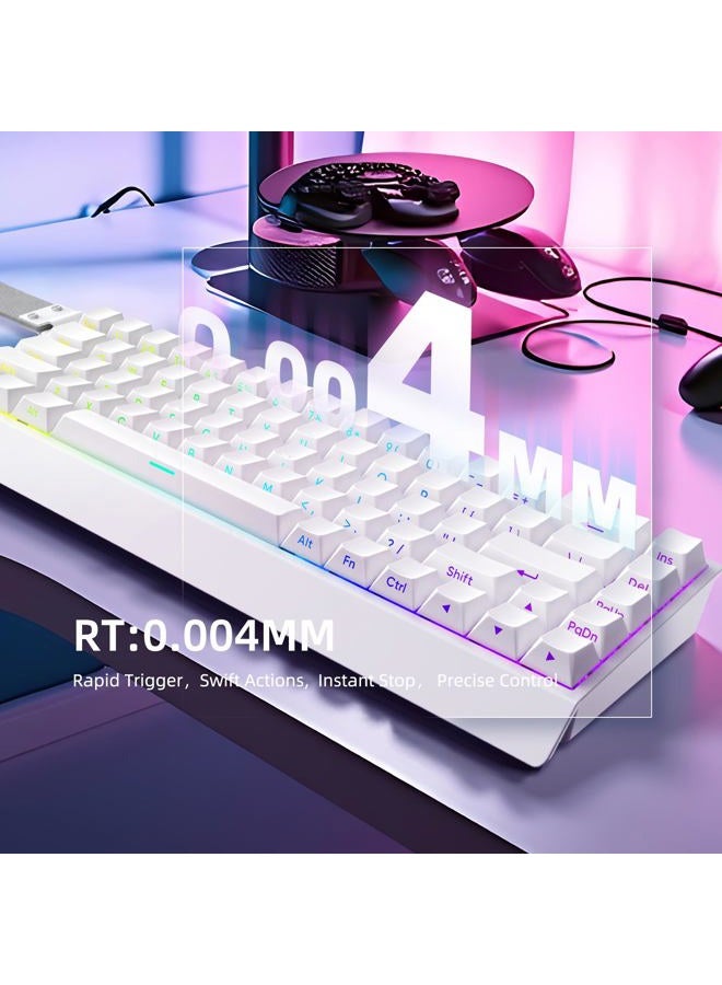 IROK Mer68 Wired 68 Keys, Magnetic Switch Mechanical Keyboard, 8KHZ Polling Rate/Latency As 0.125MS/256KHZ Single Key Scan Rate/ARGB/，Hot Swappable Gaming Keyboard(White) - Image 5