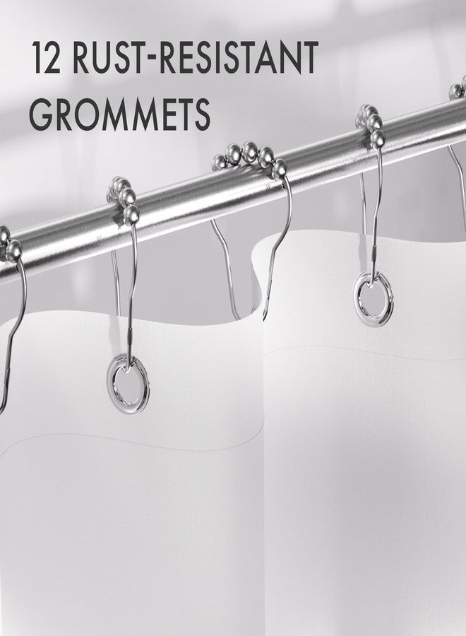 AmazerBath Long Shower Curtain, 72x78 Ombre Black Fabric Shower Curtain Set with 12 Shower Curtain Hooks, Farmhouse Cloth Black and White Shower Curtain, Washable Bathroom Shower Curtain Sets - Image 4