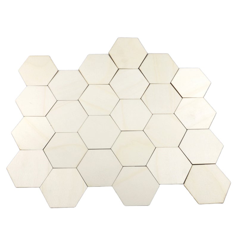 Wood Hexagon Slices: 25Pcs Polished Smooth Surface - Eco-Friendly Blank Wood Pieces for DIY Projects, Wedding Decor & Home Decoration - Image 4