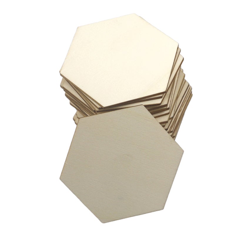 Wood Hexagon Slices: 25Pcs Polished Smooth Surface - Eco-Friendly Blank Wood Pieces for DIY Projects, Wedding Decor & Home Decoration - Image 5