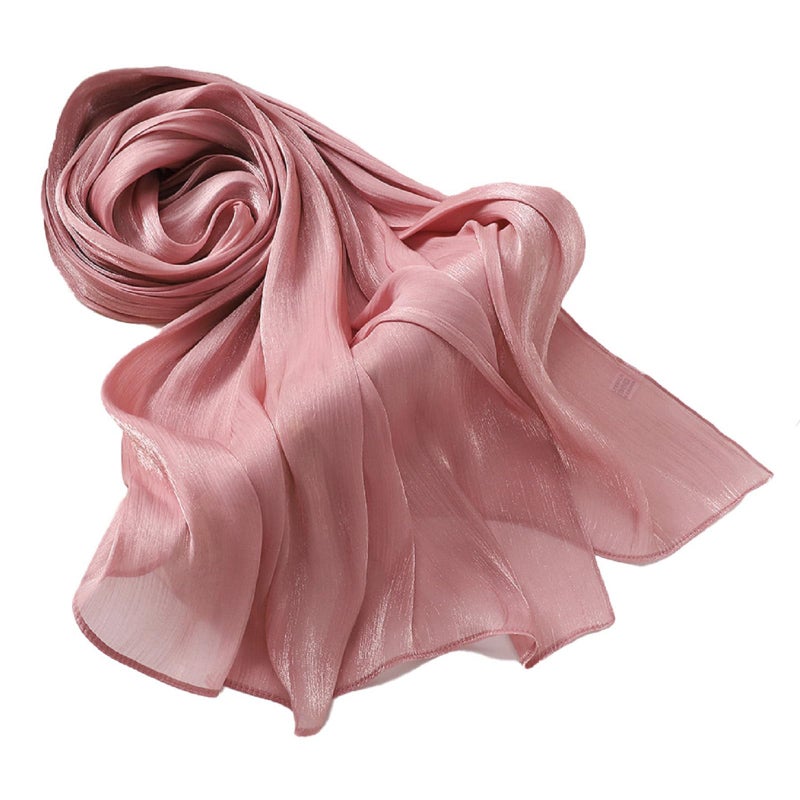 HURESON Women Premium Hijab Head Scarf Lightweight Shimmer hijabs Scarves Crepe Wedding Shawls and Wraps for Evening Dresses Shiny (Deep Pink 12#) - Image 1