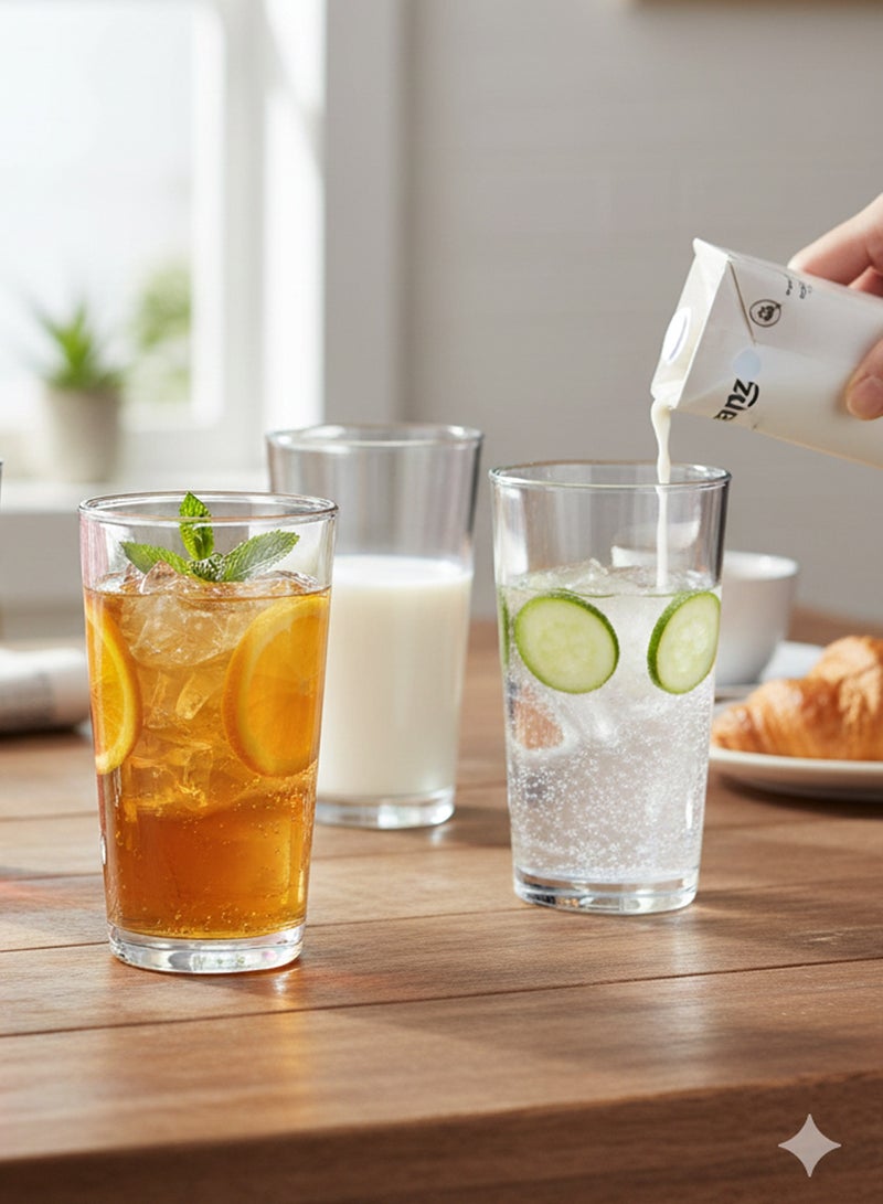 TIMMY Clear Glass Tumbler Set, 3 Pieces, Size 12 - Image 4