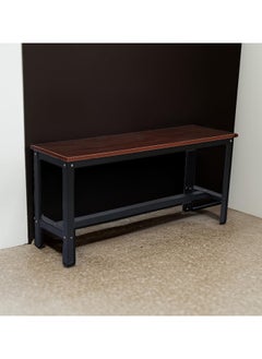 RIGID Steel Bench with Wooden Top Black 52.5x108x33cm  - Image 1