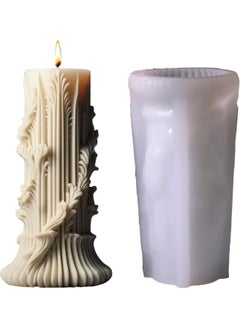HASTHIP HASTHIP® Cylindrical Candle Mold, Silicone Candle Mold for Making 3D Unique Resin Wax Candles, DIY Epoxy Resin Molds for Home Decor Craft Supplies  - Image 1