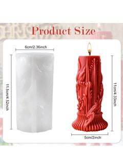 HASTHIP HASTHIP® Cylindrical Candle Mold, Silicone Candle Mold for Making 3D Unique Resin Wax Candles, DIY Epoxy Resin Molds for Home Decor Craft Supplies  - Image 2
