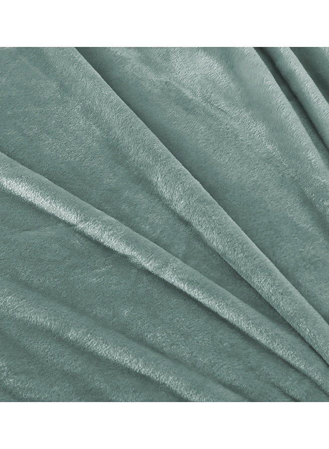 MORANO Viva Soft Blanket | Double Size 220x240 cm | Lightweight 250 gsm | Color - Fresh Mint Green | Ideal for Beds, Sofa or Travel - Image 3