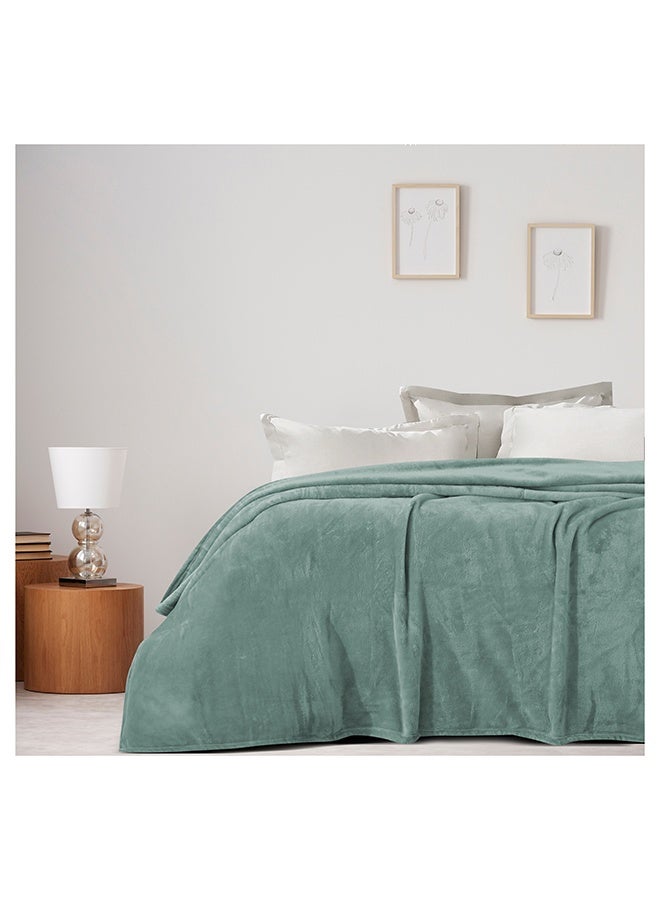 MORANO Viva Soft Blanket | Double Size 220x240 cm | Lightweight 250 gsm | Color - Fresh Mint Green | Ideal for Beds, Sofa or Travel - Image 1