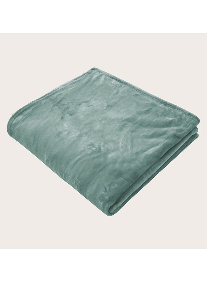 MORANO Viva Soft Blanket | Double Size 220x240 cm | Lightweight 250 gsm | Color - Fresh Mint Green | Ideal for Beds, Sofa or Travel - Image 2