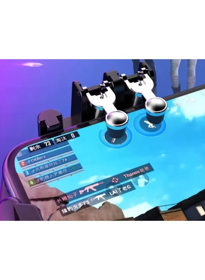 mobile Phone Game Controller Six Finger For PUBG Gamepad Trigger Shooting Gaming on Cooling Fan Joystick For IOS/Android, PC - Image 4