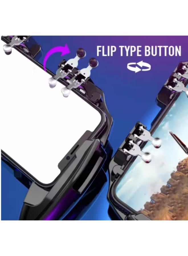 mobile Phone Game Controller Six Finger For PUBG Gamepad Trigger Shooting Gaming on Cooling Fan Joystick For IOS/Android, PC - Image 5