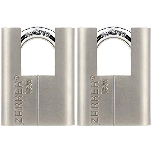 Zarker J55S keyed Alike Padlocks, Heavy Duty Stainless Steel Shackle Lock, Waterproof and Rustproof Storage, Warehouses, Garage, Outdoors, 2-Pack - Image 4