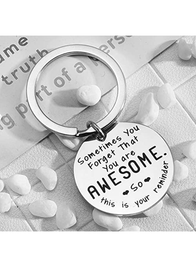 Inspirational Keychain Gifts for Men Women Kids Sometimes You Forget That You Are Awesome Best Friend Keychains for Couples Boys Girls - Image 2