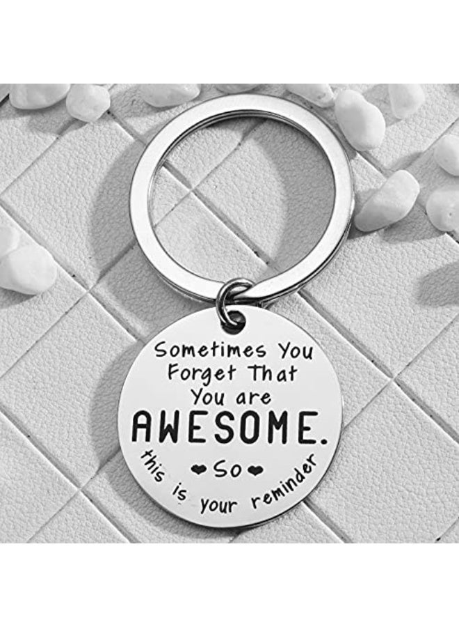 Inspirational Keychain Gifts for Men Women Kids Sometimes You Forget That You Are Awesome Best Friend Keychains for Couples Boys Girls - Image 4