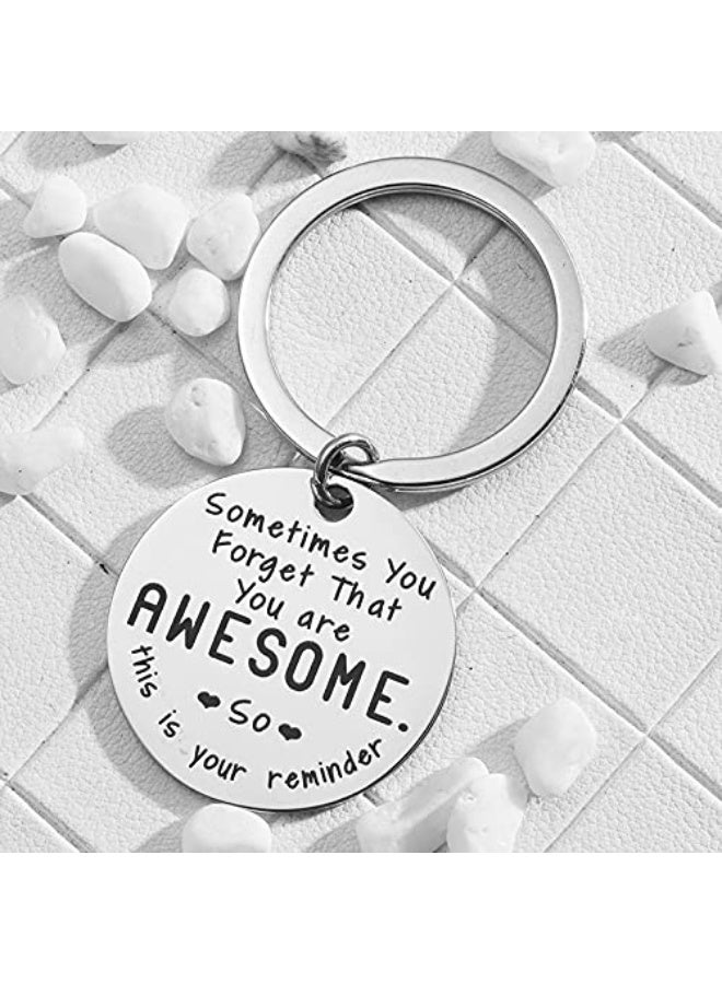 Inspirational Keychain Gifts for Men Women Kids Sometimes You Forget That You Are Awesome Best Friend Keychains for Couples Boys Girls - Image 3