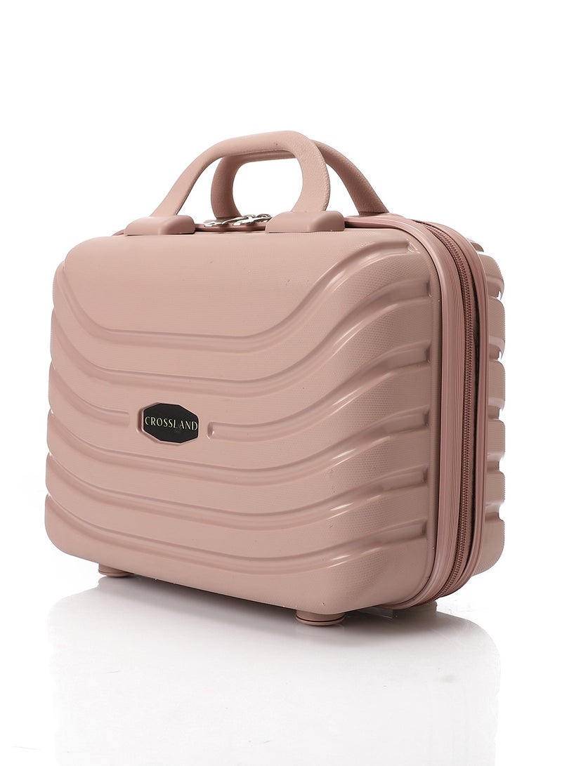 كروسلاند حقيبة مكياج كروسلاند - حقيبة مستحضرات تجميل متينة من البولي بروبيلين، منظم سفر، خفيفة الوزن وأنيقة - لون بودر كاشمير - Image 1