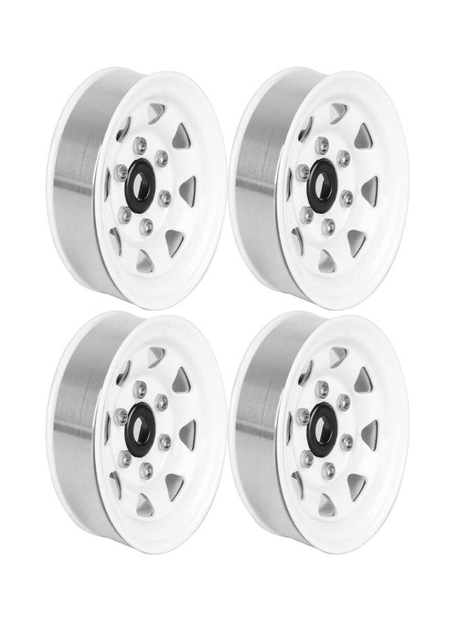 LAFEINA 1.55 inch Metal Beadlock Wheel Rim Replacement for 1/10 RC Crawler D90 Pajero TF2 Tamiya CC01 CC02 LC70 LC80 (White) - Image 4