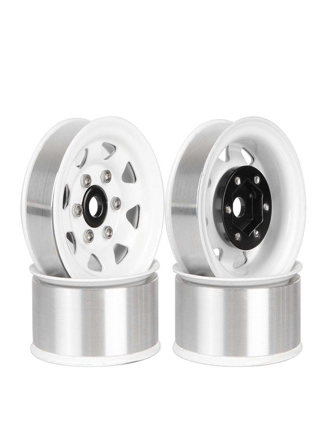 LAFEINA 1.55 inch Metal Beadlock Wheel Rim Replacement for 1/10 RC Crawler D90 Pajero TF2 Tamiya CC01 CC02 LC70 LC80 (White) - Image 5