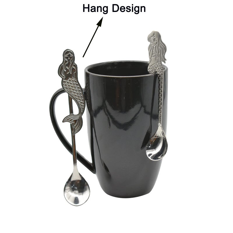 Maydahui 4Pcs Mermaid Spoon 18/10(304)Stainless Steel Fish Coffee Milkshake Spoons Tableware Kitchen Tools Design For Dessert Drink Tea Ice Cream Soup - Image 5