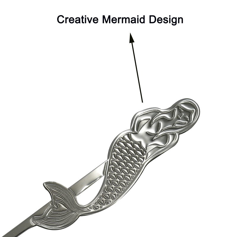 Maydahui 4Pcs Mermaid Spoon 18/10(304)Stainless Steel Fish Coffee Milkshake Spoons Tableware Kitchen Tools Design For Dessert Drink Tea Ice Cream Soup - Image 4
