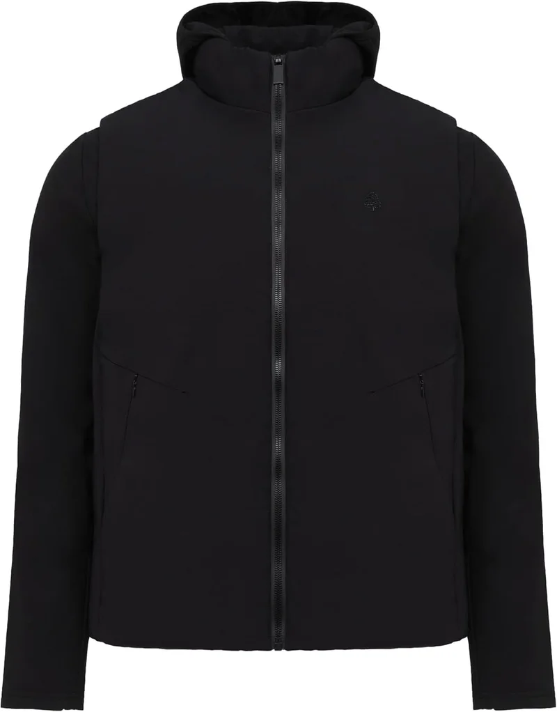 Cedro Cedro 2-in-1 Men's Jacket with Removable Fleece Layer - Black