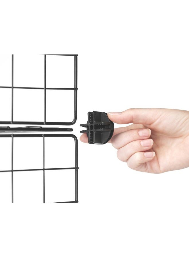 Whitmor Storage Cubes - Stackable Interlocking Wire Shelves - 14.25"D x 14.5"W x 14.5"H - Black (Set of 6) - Image 3