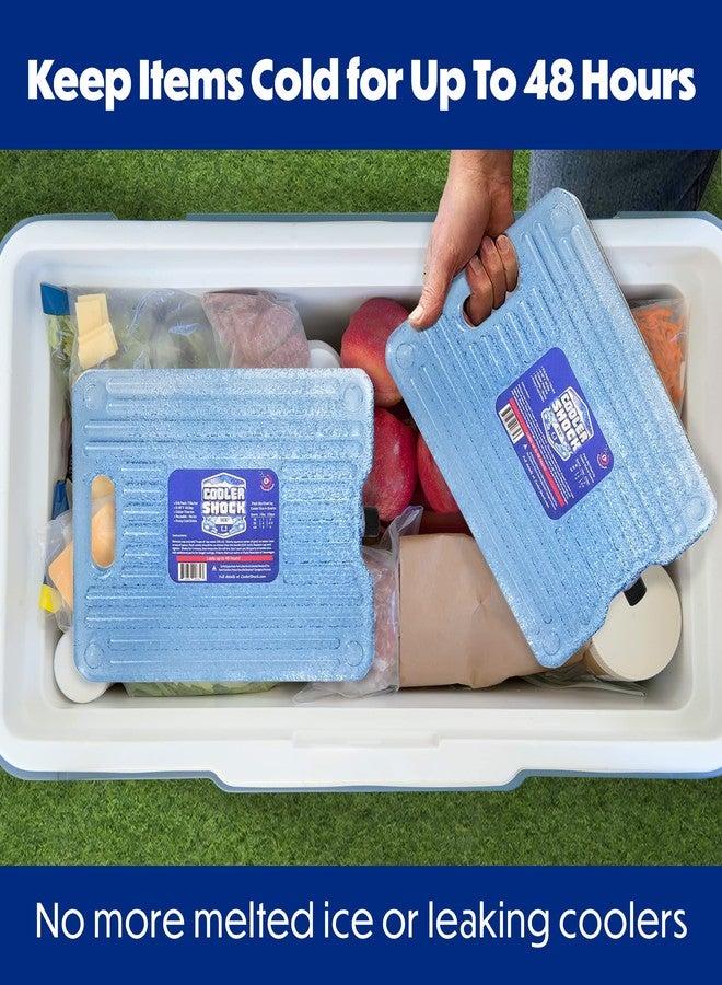 Cooler Shock Ice Packs for Cooler - 2 Reusable, Long Lasting, Cold Freezer Packs for Coolers, Lunch Bags & Totes to Keep Food Fresh - Clear - Image 2