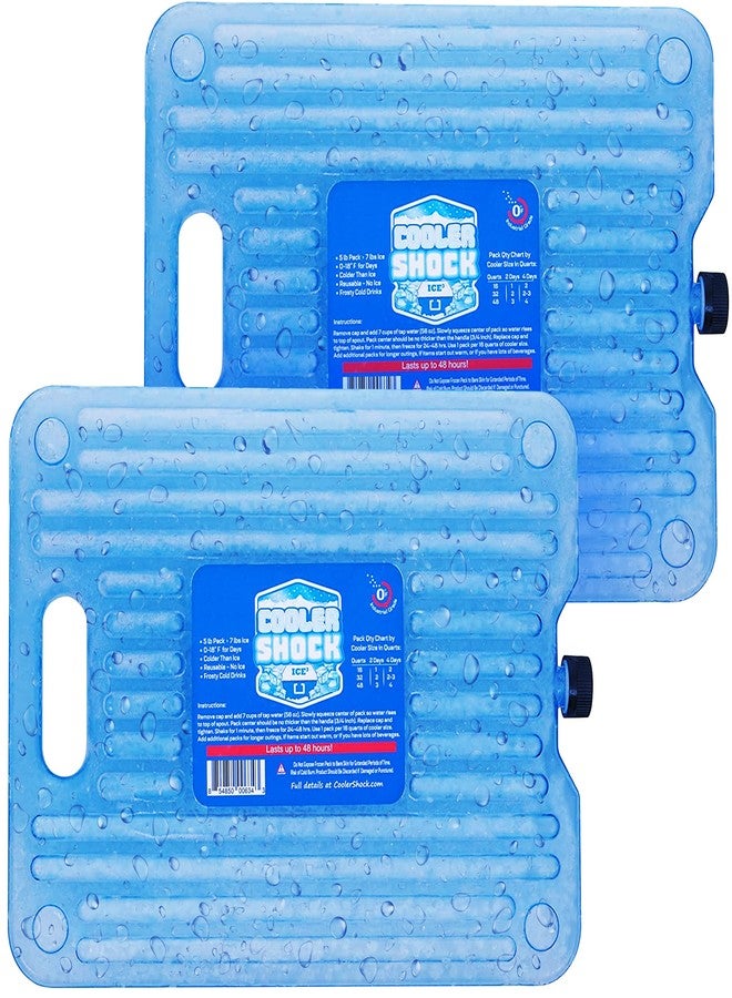 Cooler Shock Ice Packs for Cooler - 2 Reusable, Long Lasting, Cold Freezer Packs for Coolers, Lunch Bags & Totes to Keep Food Fresh - Clear - Image 1