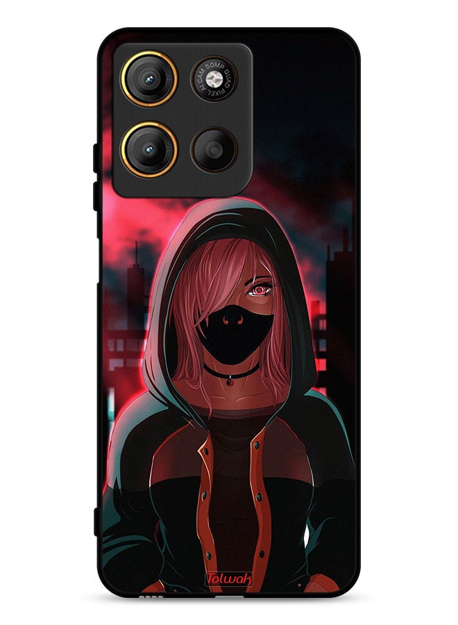 Tolwak Motorola Moto G15 Protective Case Cover Girl Wear Mask Art