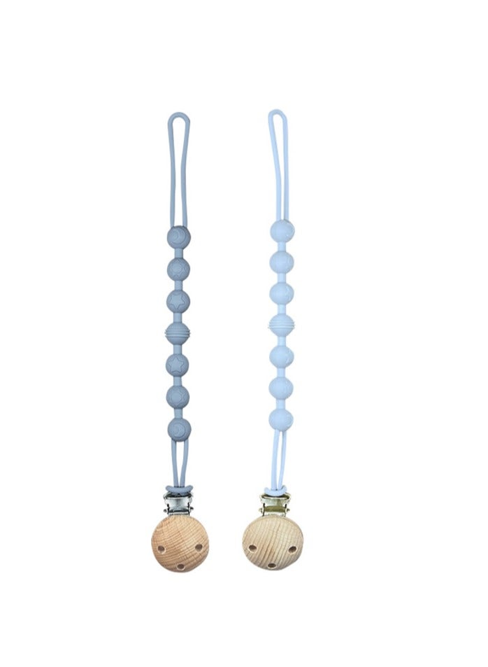 Donna Rosa New Arrivals! Pacifier Clip with Cute Design! Made of Silicone & Beech! Pack of 2! - Image 1