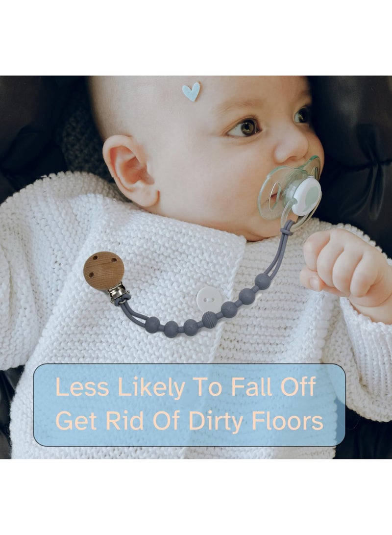 Donna Rosa New Arrivals! Pacifier Clip with Cute Design! Made of Silicone & Beech! Pack of 2! - Image 3