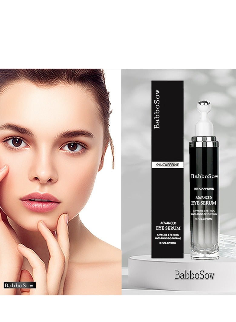 BabboSow Caffeine Eye Cream, Dark Circles Under Eye Treatment For Puffiness And Bags Under Eyes Wrinkles Dark Circles, Eye Bags Treatment for Men and Women, 360° Massage Ball Reduce Wrinkles and Fine Lines 20ml - Image 3